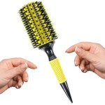 Escova de Madeira Premium Profissional Antiestática Resistente ao Calor para Cabelos Cacheados, Ondulados e Lisos – Modela, Alinha e Dá Brilho – Cor Amarela - Imagem 7