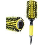 Escova de Madeira Premium Profissional Antiestática Resistente ao Calor para Cabelos Cacheados, Ondulados e Lisos – Modela, Alinha e Dá Brilho – Cor Amarela - Imagem 8