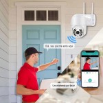 2 Câmeras de Segurança 2024 Wi-fi Speed Dome A8 com Visão Noturna (Infravermelho), Prova D`água, Detecção de Movimento e Controle Remoto - Proteja sua Casa, Escritório Shaolong® - Imagem 5