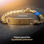 Pulseira Masculina Banhada Ouro Dourada Estilosa Religiosa Casual Moda Presente Social Original - Imagem 4