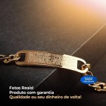 Pulseira Masculina Banhada Ouro Dourada Estilosa Religiosa Casual Moda Presente Social Original - Imagem 5