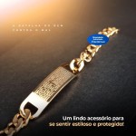 Pulseira Masculina Banhada Ouro Dourada Estilosa Religiosa Casual Moda Presente Social Original - Imagem 6