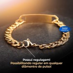 Pulseira Masculina Banhada Ouro Dourada Estilosa Religiosa Casual Moda Presente Social Original - Imagem 7