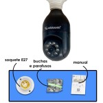 Camera Segurança Lampada Preta Wifi C/rastreio 360 1080p visão noturna Pet Orbitronic - Imagem 6