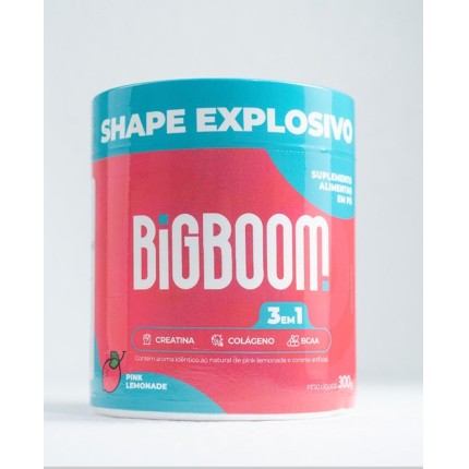 Creatina - BIGBOOM - 100% Pura 300G. A única 3 em 1 | Colágeno, BCAA + Creatina Monohidratada - para mulheres, crescimento de glúteos, crescimento muscular, aumento de energia, auxílio cognitivo e Colágeno.