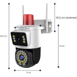 Câmera de Segurança Dome 3,6mm Wi-Fi 4MP IP66, com Sirene, Alarme Óptico HZ-S5 - Imagem 6