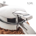 WOLFF - Garrafa Térmica Aço Inox C/Rattan Plástico Marrom 1,5L - Imagem 4
