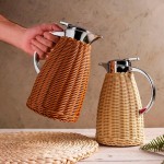 WOLFF - Garrafa Térmica Aço Inox C/Rattan Plástico Marrom 1,5L - Imagem 6