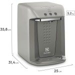 Purificador de Água Gelada Fria e Natural Elétrico Compacto Eletronico placa Electrolux Alerta troca de Filtro refil 12 meses ou 3000l Painel Touch Bivolt Prata PA26G - Imagem 3