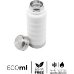 WOLFF - Garrafa Térmica de Aço Inox com Alça Trekk Branca 600ml - Imagem 4