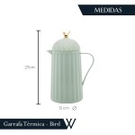 WOLFF Garrafa Térmica de Plástico Bird Menta 600ml - Enxoval - Organização - Decoração - Cozinha - Mesa Posta - Utilidades Domésticas - Perfeita Para Café e Chá - Imagem 3
