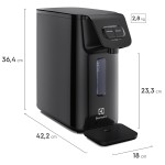 Electrolux Purificador de Água Gelada Fria e Natural Elétrico Compacto Eletronico placa Electrolux Filtro refil 6 meses ou 3000l Bivolt preto PE15P - Imagem 3