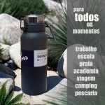 Garrafa Termica Inox A Vacuo 1 Litro Isolada Parede Dupla Antivazamento Emborrachada Qualidade Premium - Imagem 5