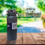 Garrafa Termica Inox A Vacuo 1 Litro Isolada Parede Dupla Antivazamento Emborrachada Qualidade Premium - Imagem 6