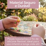 Kit Miçangas Coloridas Infantil para Pulseiras 3000 Peças com Fio de Silicone Conjunto Premium - Imagem 4