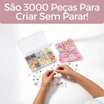 Kit Miçangas Coloridas Infantil para Pulseiras 3000 Peças com Fio de Silicone Conjunto Premium - Imagem 8