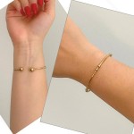 Pulseira Bracelete Feminina Dourada De Aço Inox Regulável - Imagem 5