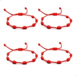Pulseira Vermelha kit c 7 pulseiras da Sorte 7 Nós | Amuleto da Kabbalah | Proteção contra o Mau-Olhado | Prosperidade | Ajustável |Unissex - Imagem 5