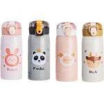 Garrafa Térmica Garrafinha Térmica Infantil Inox Canudo Trava 350 ml - Desenho Panda - TYDA - Imagem 6