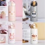 Garrafa Térmica Garrafinha Térmica Infantil Inox Canudo Trava 350 ml - Desenho Panda - TYDA - Imagem 8