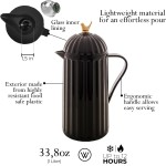 WOLFF Garrafa Térmica de Plástico Bird Preta 1L - Enxoval - Organização - Decoração - Cozinha - Mesa Posta - Utilidades Domésticas - Perfeita Para Café e Chá - Imagem 3