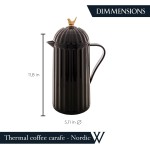 WOLFF Garrafa Térmica de Plástico Bird Preta 1L - Enxoval - Organização - Decoração - Cozinha - Mesa Posta - Utilidades Domésticas - Perfeita Para Café e Chá - Imagem 4