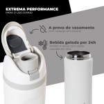 Garrafa Térmica Inox Academia 800ml Aya Branca Alma Genius - Imagem 7