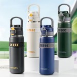 Garrafa Térmica 750ml Aço Inox com Canudo Antivazamento Garrafa de Água Térmica que Mantém Bebidas Quentes e Frias por Horas Academia, Esporte e Uso Diário (CINZA) - Imagem 3