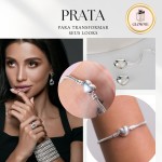 Pulseira para berloques compativel com todas as marcas prateada revestida - Imagem 3