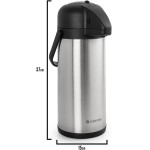 TERMOPRO Garrafa Térmica Aço Inox 3L com Pressão Termopro Ampola Inox Dupla Camada Mantém Bebidas Quentes por 9h e Frias por 20h Alça Retrátil e Base Giratória - Imagem 6