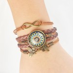 Pulseira feminina floral de mandala de ioga - Pulseira de couro sintético trançada Boho feita à mão com pingente de borboleta - Joias hippie ajustáveis vintage - Imagem 4