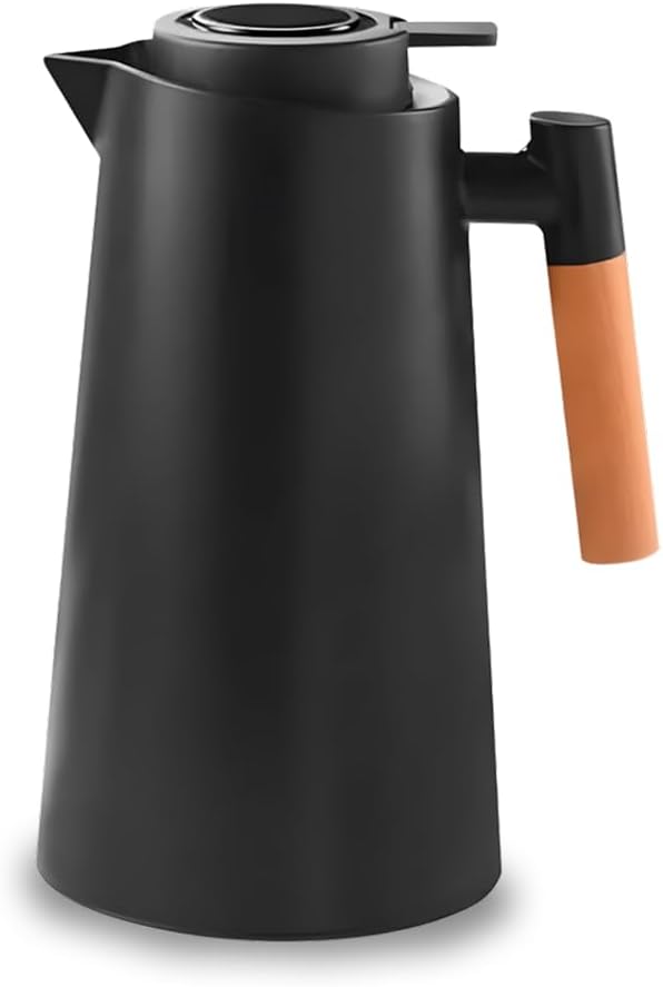 1776325801_Garrafa-Termica-1L-Preto-Design-Elegante-com-Cabo-de-Madeira.jpg Garrafa Térmica 1L Preto Design Elegante com Cabo de Madeira para Café Chá e Bebidas Quentes Mesa Posta Premium