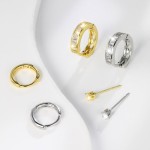 FLORA KIT BRINCO METAL COM 3 PARES SORTIDOS/ARGOLA BRINCOS FEMININOS DOURADO - Imagem 4