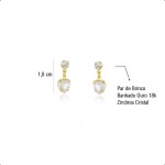 Kit Semijoia Banhado Ouro 18k - Conjunto com Pulseira, Corrente, Pingente e Brincos Coração Cristal - Imagem 4