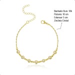 Kit Semijoia Banhado Ouro 18k - Conjunto com Pulseira, Corrente, Pingente e Brincos Coração Cristal - Imagem 6