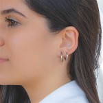 Conjunto Brinco Argola Feminina Primeiro e Segundo Furo em Aço inoxidável 316l Antialérgico Cor Dourado ou Prata - Imagem 3