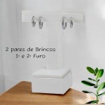 Conjunto Brinco Argola Feminina Primeiro e Segundo Furo em Aço inoxidável 316l Antialérgico Cor Dourado ou Prata - Imagem 7