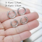 Conjunto Brinco Argola Feminina Primeiro e Segundo Furo em Aço inoxidável 316l Antialérgico Cor Dourado ou Prata - Imagem 9