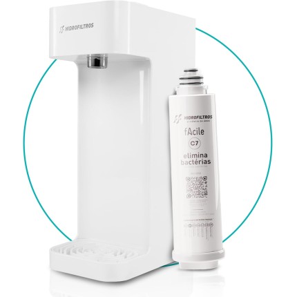Hidrofiltros - Purificador de Água Facile com Refil C7 Elimina 99,9% das Bactérias Cor Branco Hidrofiltros