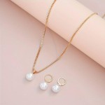 Brinco E Colar Conjunto Feminino Pérolas Banhado Ouro Exclusivo Luxo Festa - Imagem 5