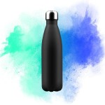 Garrafa Aço Inox de 750ML com Tampa Rosqueável e Anel de Silicone de Vedação Com Design Moderno e Frisos Na Tampa (Prata) - Imagem 4