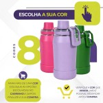 Garrafa Térmica Infantil 350ml, Aço Inox 304 Parede Dupla de Isolamento 24horas Gelado, Tampa Rosca De Segurança, Anti Vazamento, BPA Free (CInza) - Imagem 6