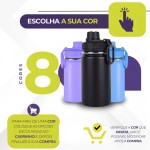 Garrafa Térmica Infantil - 350ml, Aço Inox 304 Parede Dupla de Isolamento 24horas Gelado, Tampa Rosca De Segurança, Anti Vazamento, BPA Free (Preto) - Imagem 6