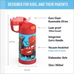 Thermos Garrafa térmica infantil Funtainer, aço inoxidável, 355 ml, Carros - Imagem 2