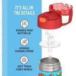 Thermos Garrafa térmica infantil Funtainer, aço inoxidável, 355 ml, Carros - Imagem 4