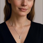 Conjunto Feminino Colar E Brinco Aço Inox Ponto De Luz Branco Azul Vermelho Para Presente - Imagem 3