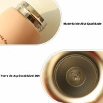 Garrafa Térmica Garrafinha Térmica Infantil Inox Canudo Trava 350 ml - Desenho Dinossauro Coelho Carneiro Panda Rena - TYDA (Rena) - Imagem 4