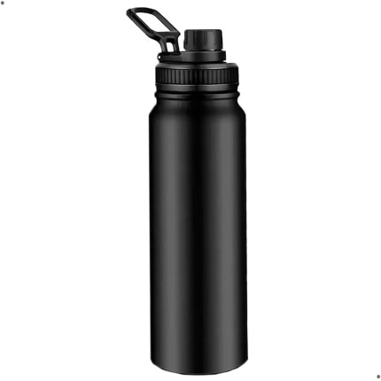 Garrafa de Água Térmica Inox 800ml Esportiva com Alça Parede, Dupla Isolada a Vácuo Antivazamento, Garrafinha, Academia, Fitness, Corrida, Esportes e Escritório - Aço Inox - Qualidade Premium