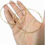 Kit 5 Argolas elegante Douradas Grandes brinco Bijuteria 8cm - Imagem 8