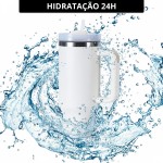 Copo Térmico com Tampa 1200 Ml Caneca Garrafa Térmica Com Canudo - Inox Parede Dupla (Lilás) - Imagem 6
